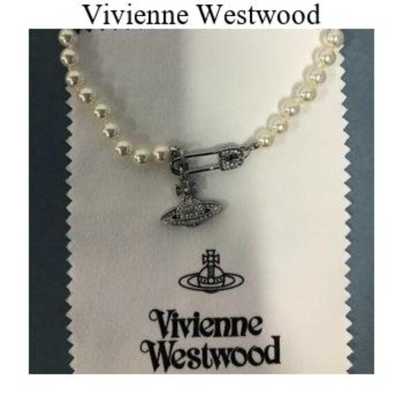Vivienne Westwood Diamond Planet Necklace Silver - Picture 2 of 5